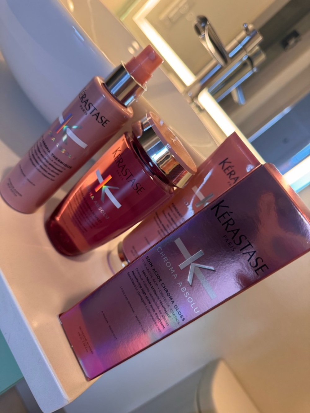 Kerastase Chroma Absolu Pink Rose Haircare Set of 4